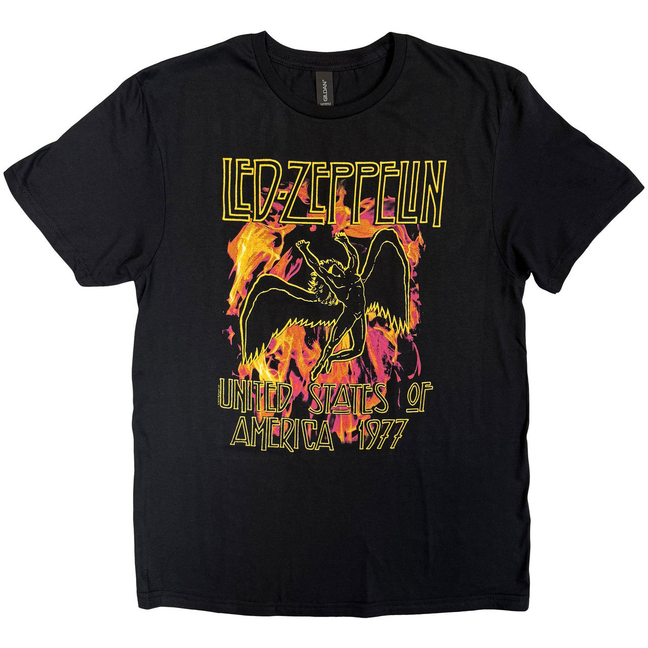Led Zeppelin: Black Flames Unisex T-Shirt (Black)