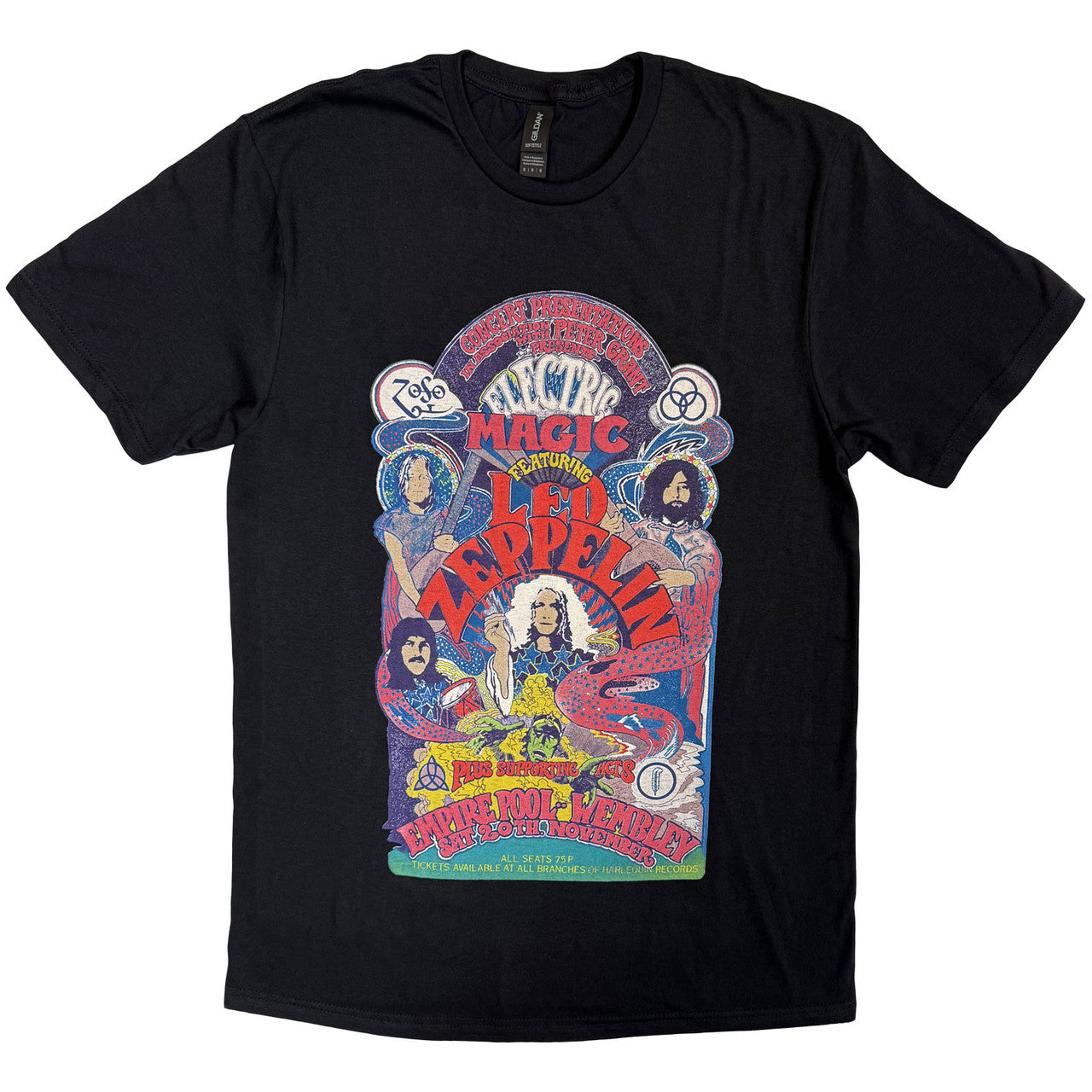 Led Zeppelin: Full Colour Electric Magic Unisex T-Shirt (Black)