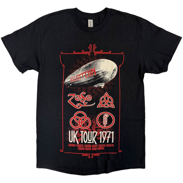 Led Zeppelin: UK Tour '71. Unisex T-Shirt (Black)