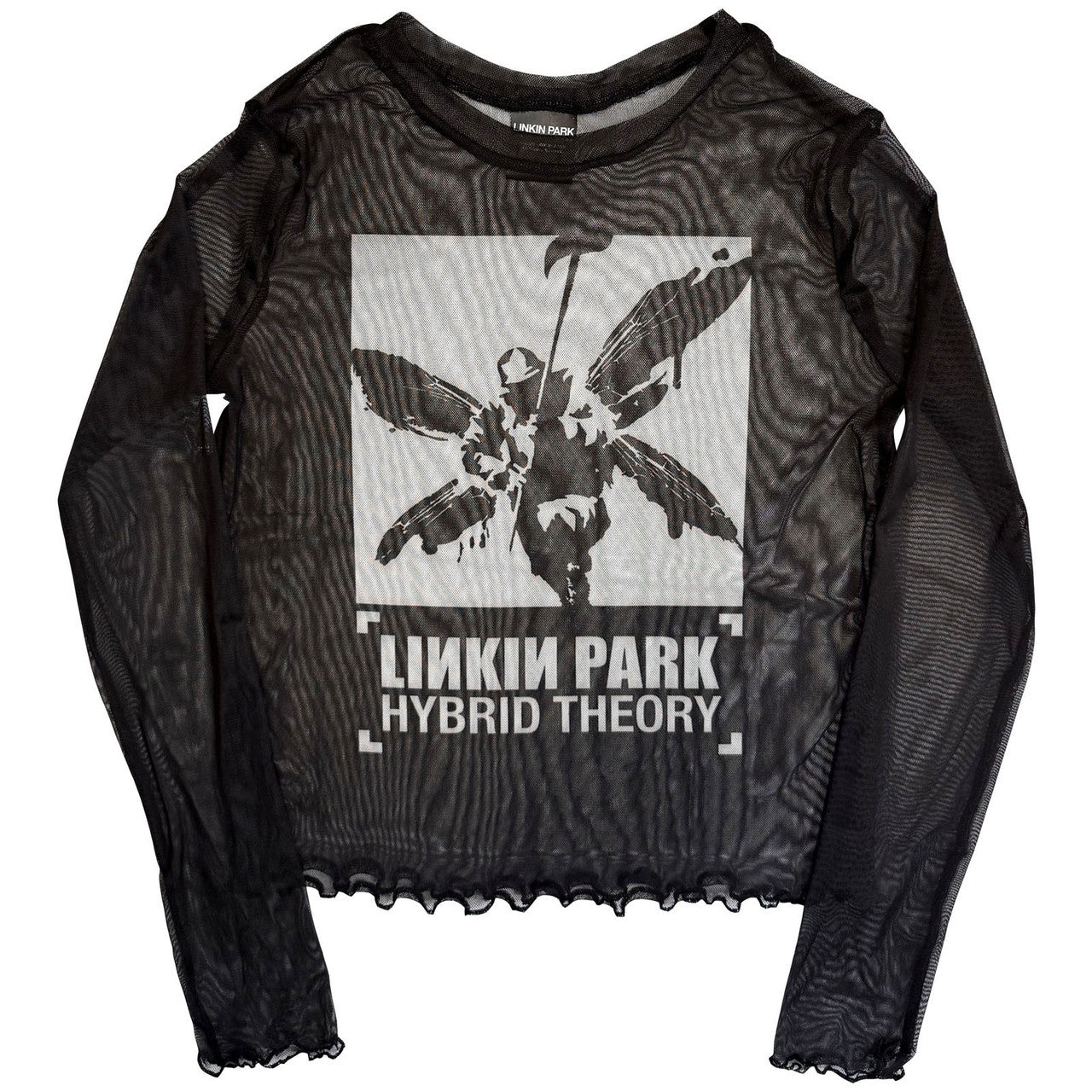 Linkin Park: Hybrid Theory Ladies Long Sleeve Mesh Crop Top (Black)