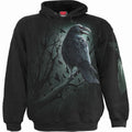 Spiral Unisex Pullover Hoodie: Shadow Raven (Black) (Back & Sleeve Print)