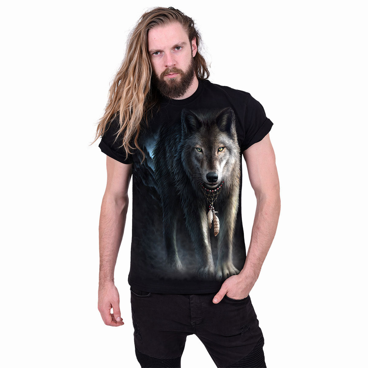 Spiral Unisex T-Shirt: From Darkness (Black) (Back Print)