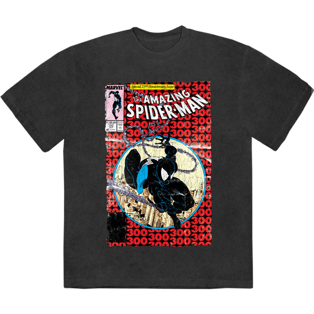 Marvel Comics Unisex Stone Wash T-Shirt: Amazing Spider-Man 25th Anniversay (Black)