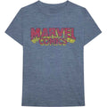 Marvel Comics Unisex T-Shirt: Distressed Logo (Blue)