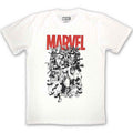 Marvel Comics Unisex T-Shirt: Black & White Characters (White)