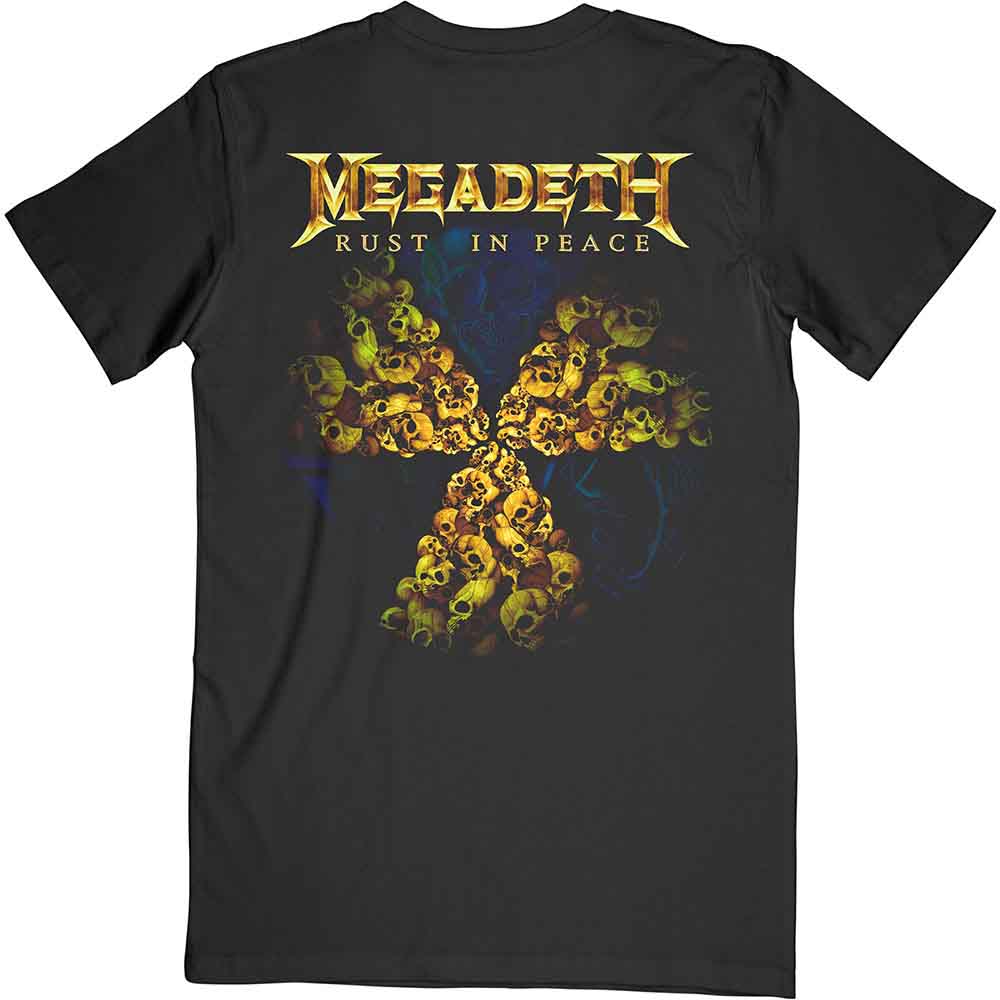Megadeth Unisex T-Shirt: Rust In Peace 30th Anniversary (Black) (Back Print)