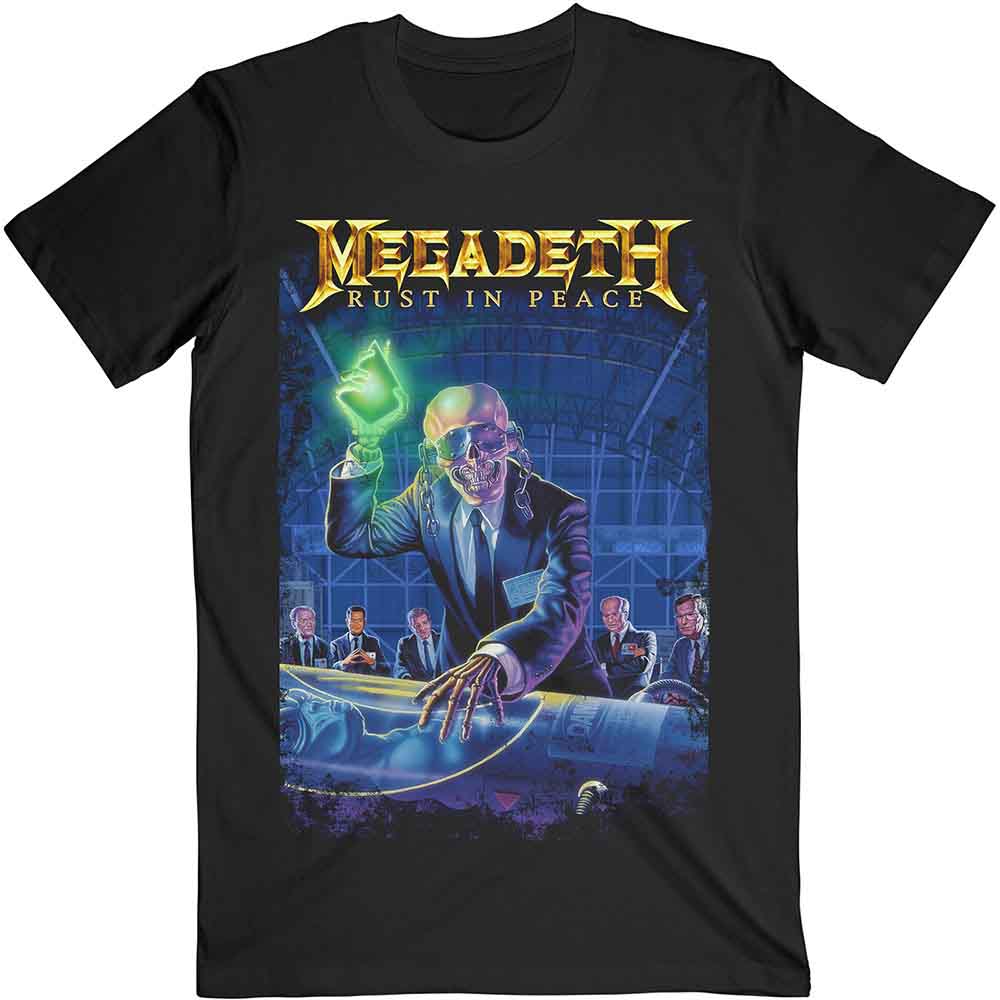 Megadeth Unisex T-Shirt: Rust In Peace 30th Anniversary (Black) (Back Print)