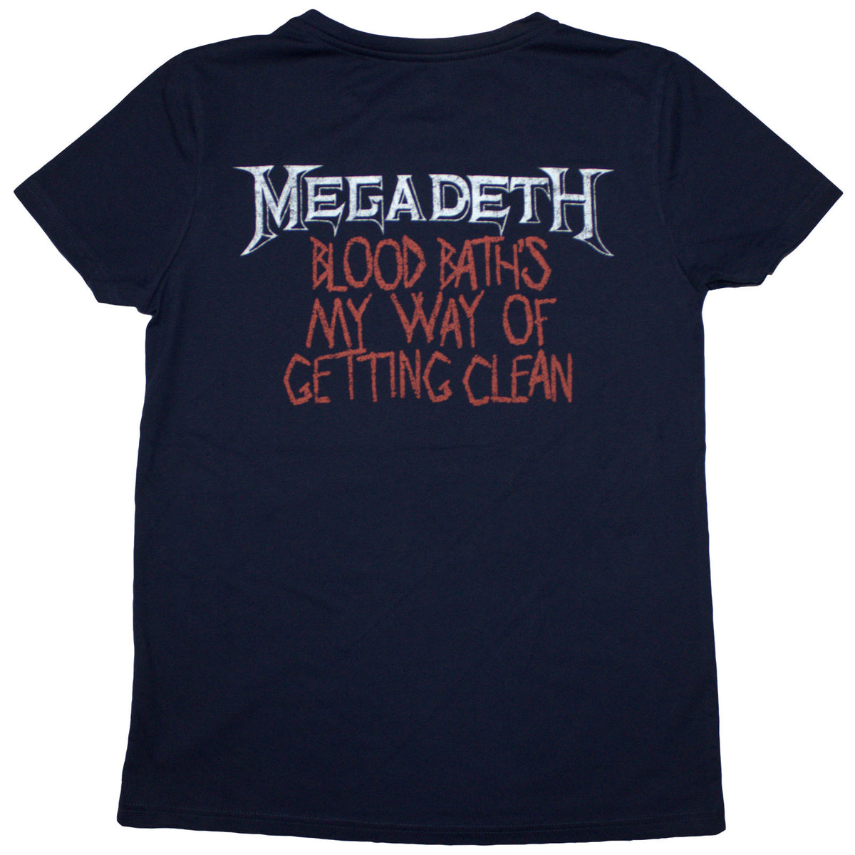 Megadeth Ladies T-Shirt: Black Friday (Navy Blue) (Back Print)