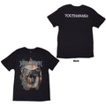Megadeth Unisex T-Shirt: Youthanasia Ripped Thru (Black) (Back Print)