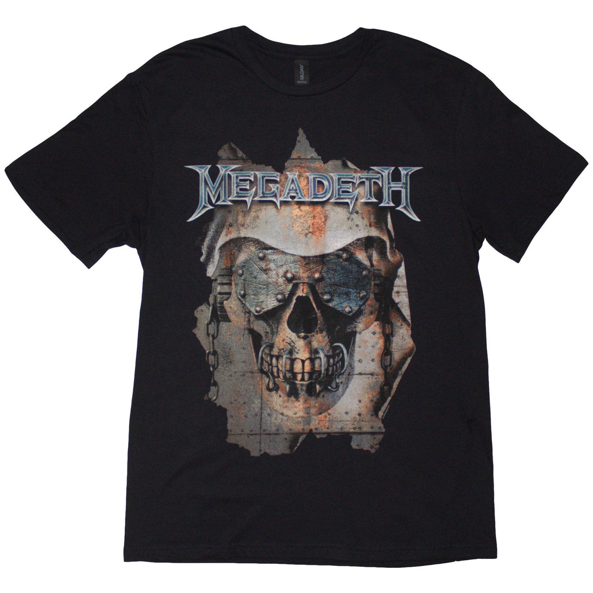 Megadeth Unisex T-Shirt: Youthanasia Ripped Thru (Black) (Back Print)