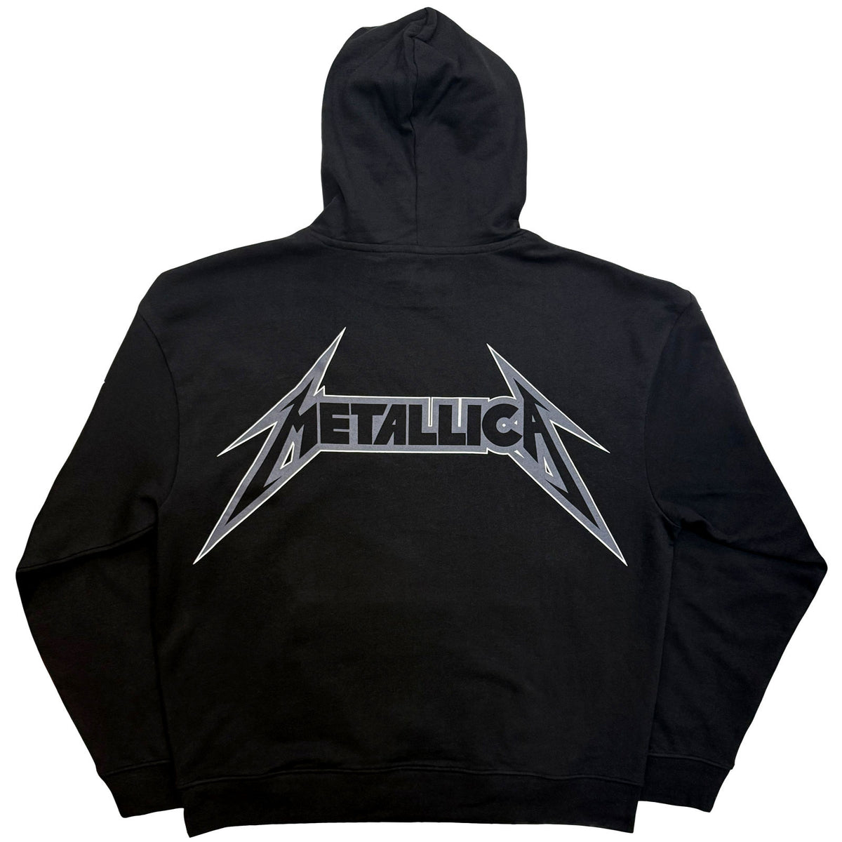 Metallica Unisex Pullover Hoodie: M Bolt (Black) (Back Print)