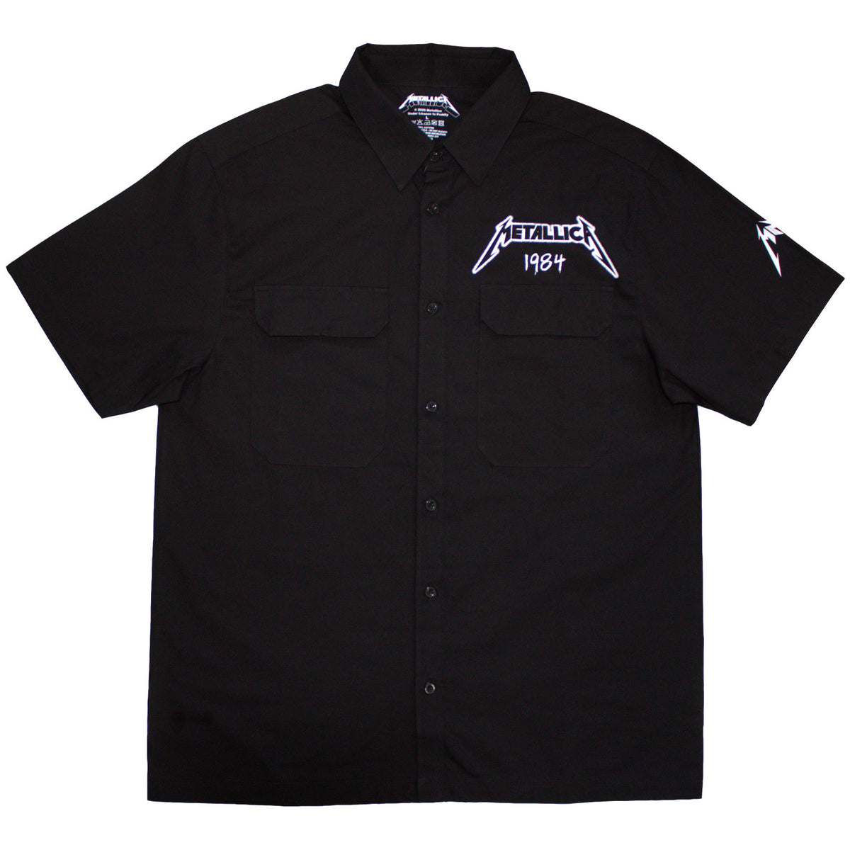 Metallica Unisex Casual Shirt: Ride The Lightning (Black) (Back & Sleeve Print)