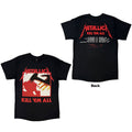 Metallica Unisex T-Shirt: Kill 'Em All Tracks (Black) (Back Print)