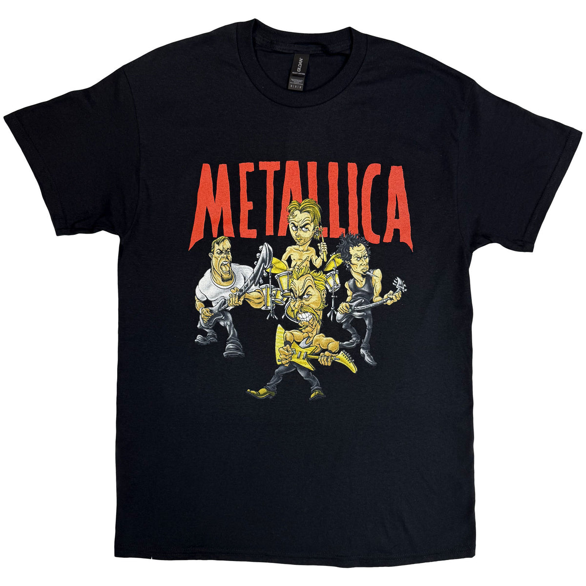Metallica Uni T-Shirt: Load Chavez Cartoon (Black)