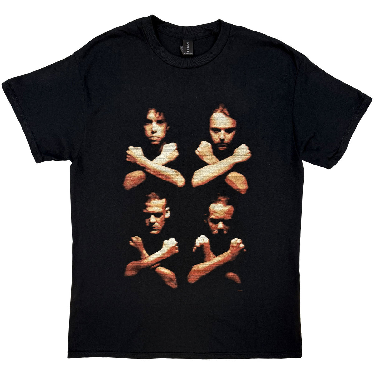 Metallica Unisex T-Shirt: Birth Death Crossed Arms (Black) (Back Print)