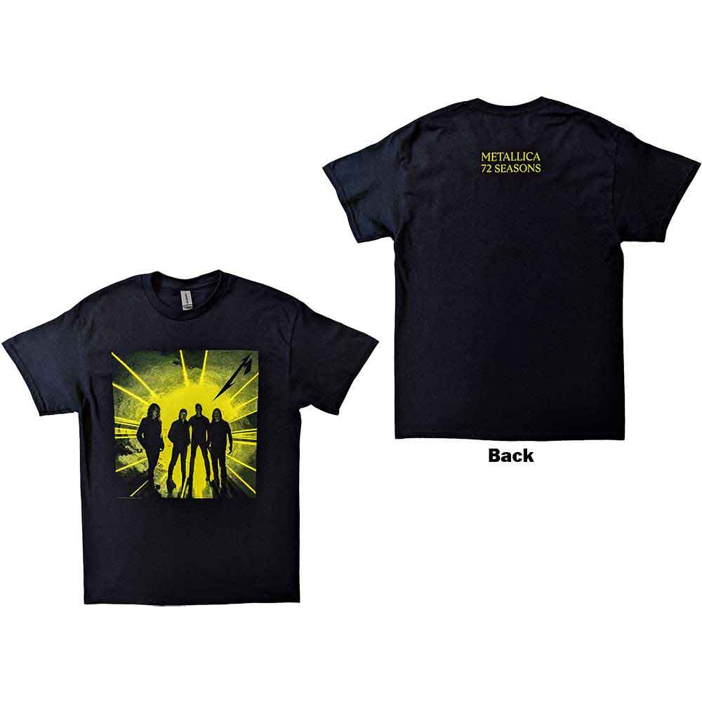 Metallica Unisex T-Shirt: 72 Seasons Burnt Strobe (Black) (Back Print)