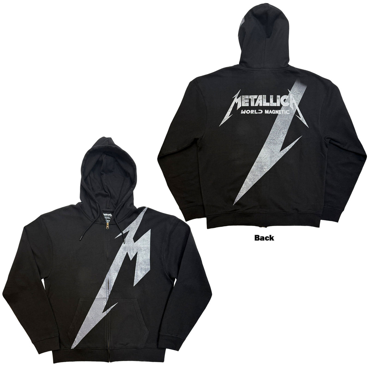 Metallica Unisex Zipped Hoodie: Shrouded (Black) (Back print)