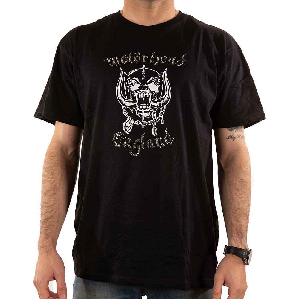 Motorhead Unisex T-Shirt: England (Black) (Embellished)