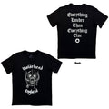 Motorhead Unisex T-Shirt: England (Black) (Back Print)