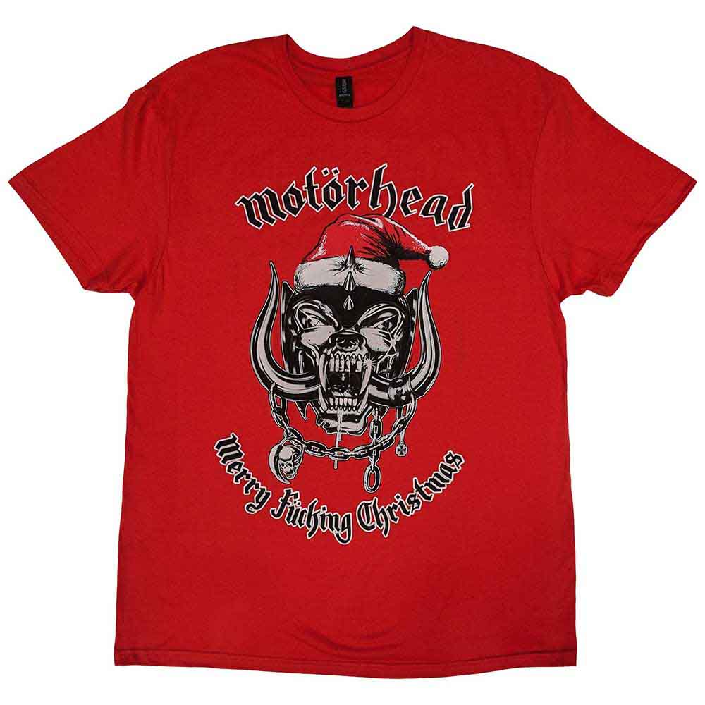 Motorhead Unisex T-Shirt: Christmas 2017 (Red) (Back Print)