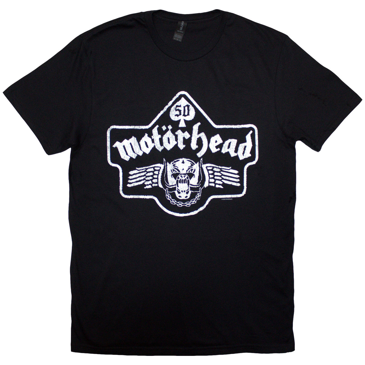 Motorhead Unisex T-Shirt: 50 Years Ace Wings Emblem (Black)