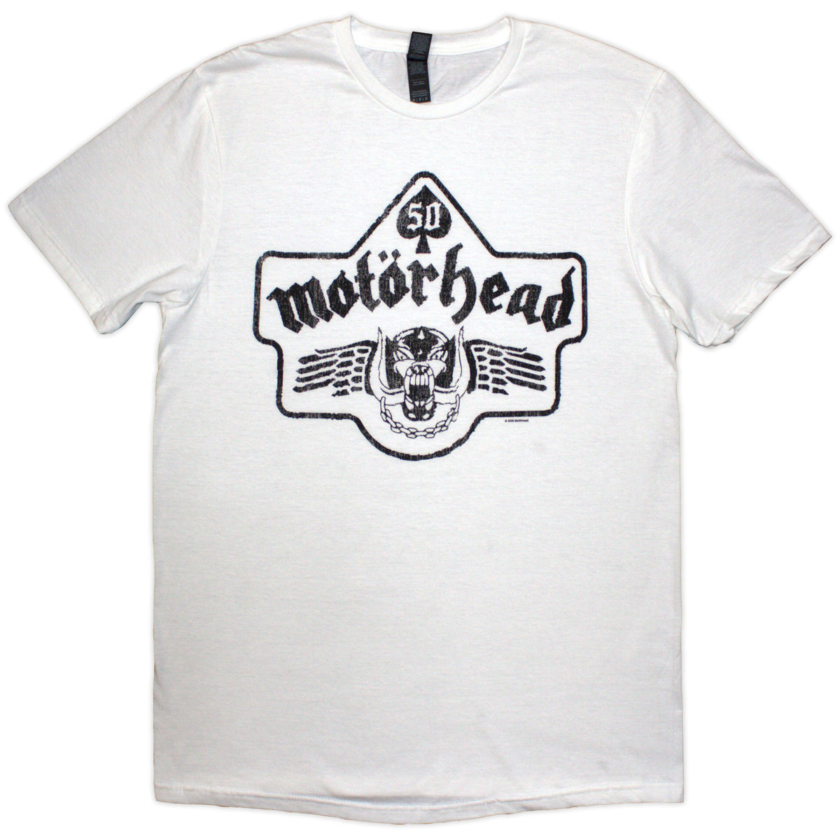 Motorhead Unisex T-Shirt: 50 Years Ace Wings Emblem (White)