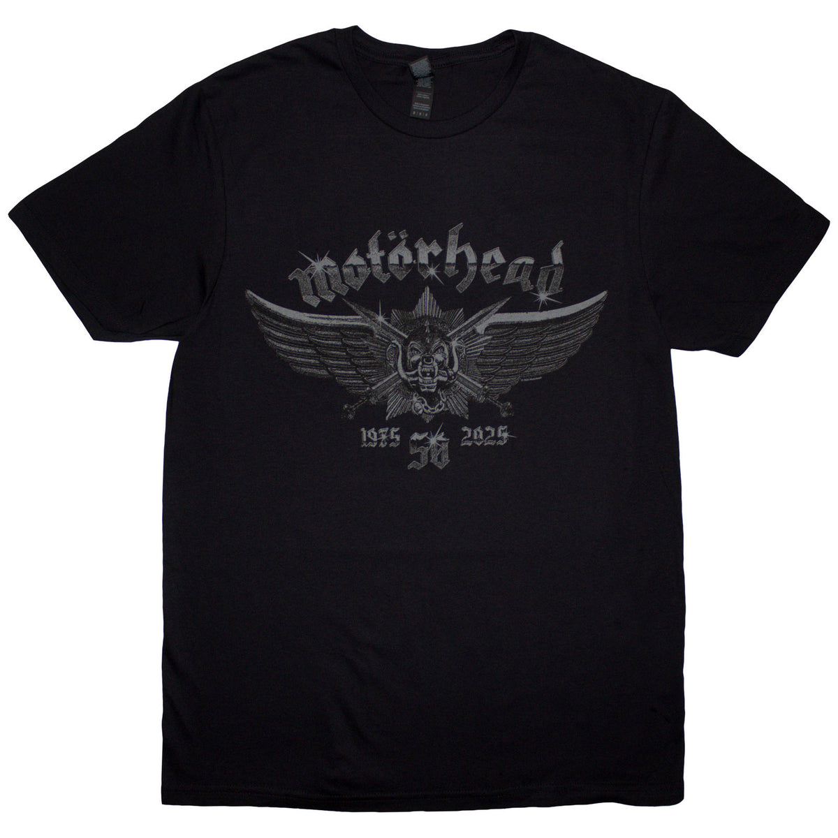 Motorhead Unisex T-Shirt: 50 Years Wings Badge (Black)