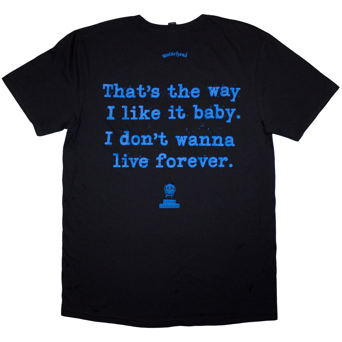 Motorhead Unisex T-Shirt: Ace Of Spades Lyric (Back Print) (Black)