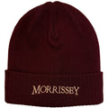 Morrissey Unisex Beanie Hat: Arched Logo (Maroon Red)