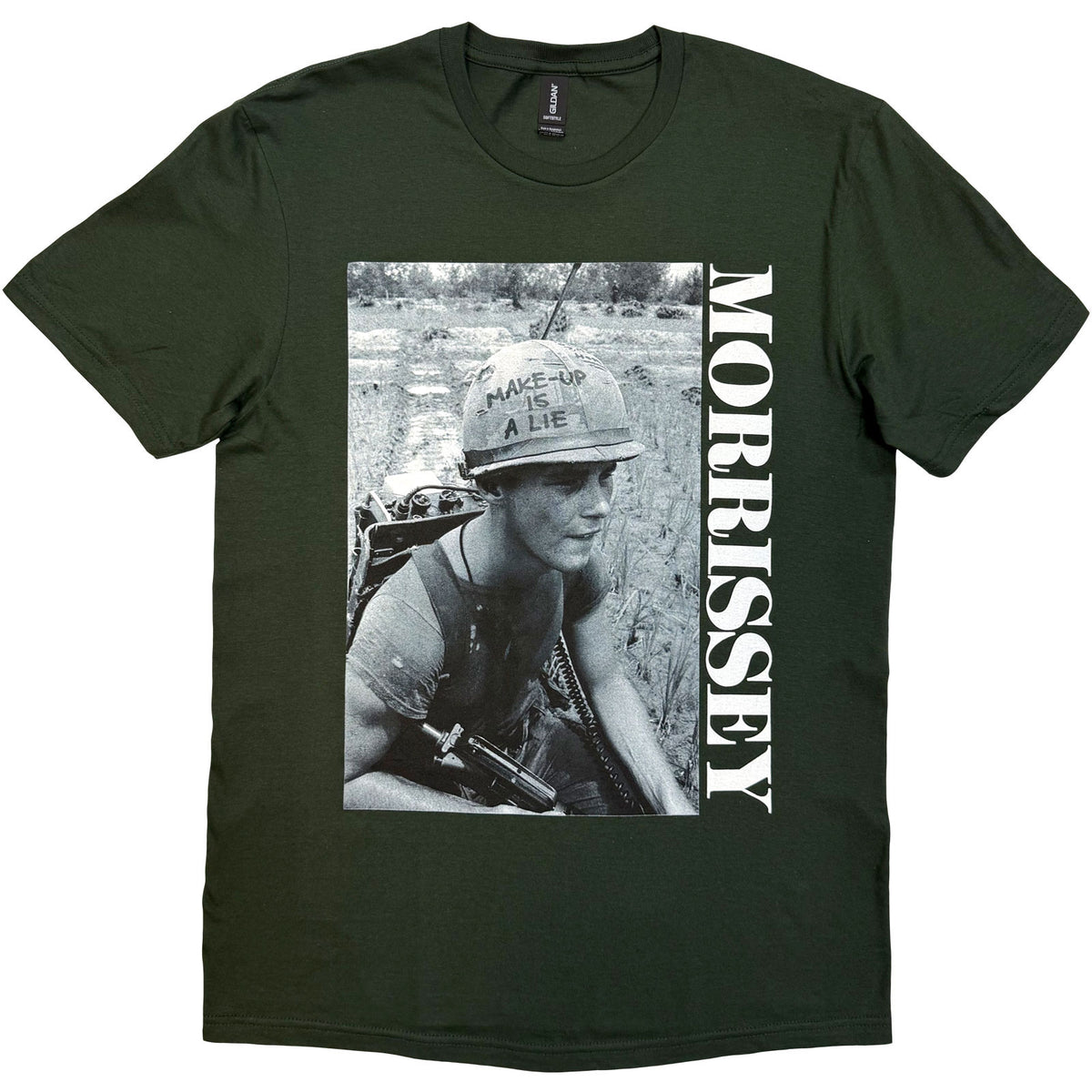 Morrissey Unisex T-Shirt: MIM Make-Up Is A Lie (Green)
