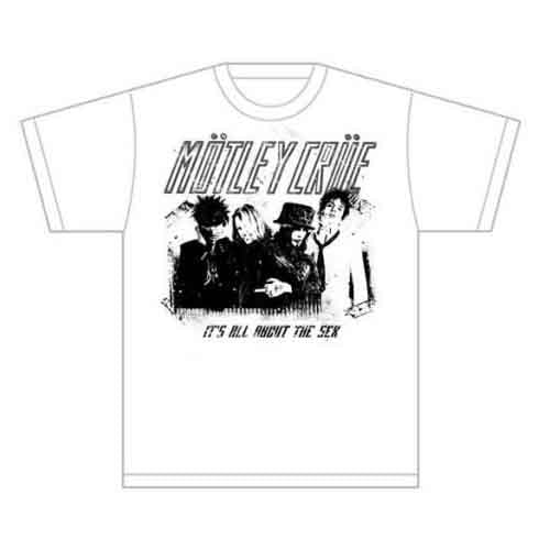 Motley Crue Unisex T-Shirt: Stencil (White)