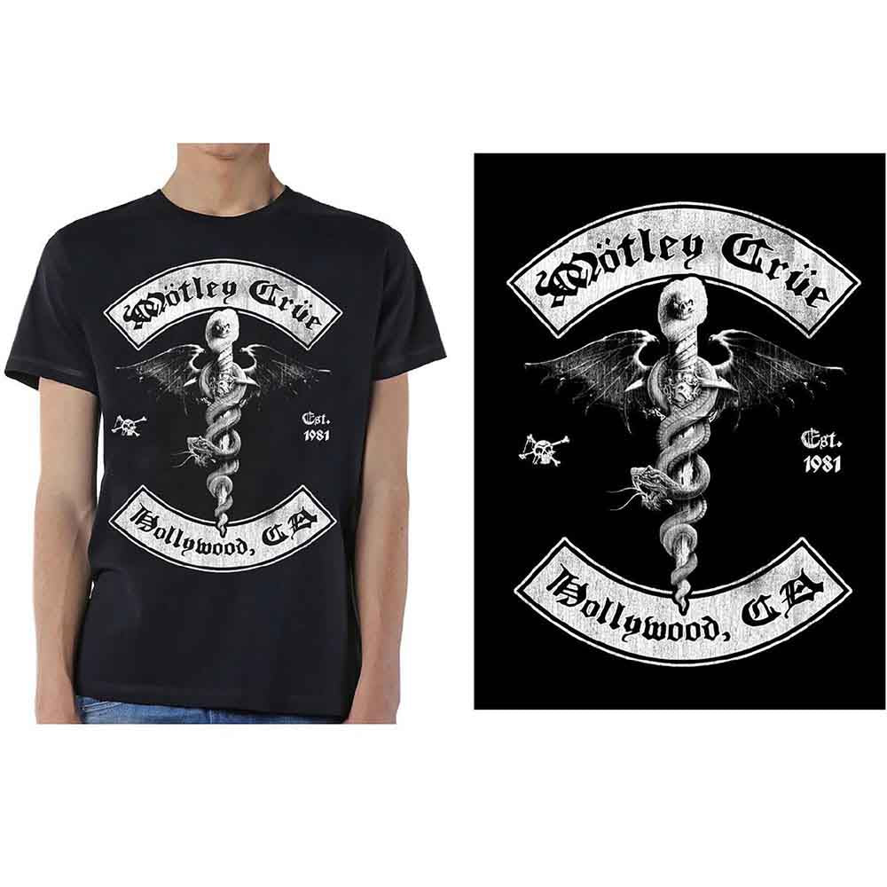 Motley Crue Unisex T-Shirt: Feelgood Hollywood Revision (Black)