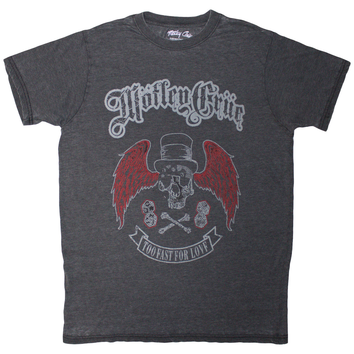 Motley Crue Unisex T-Shirt: Skull Wings (Black) (Wash Collection)