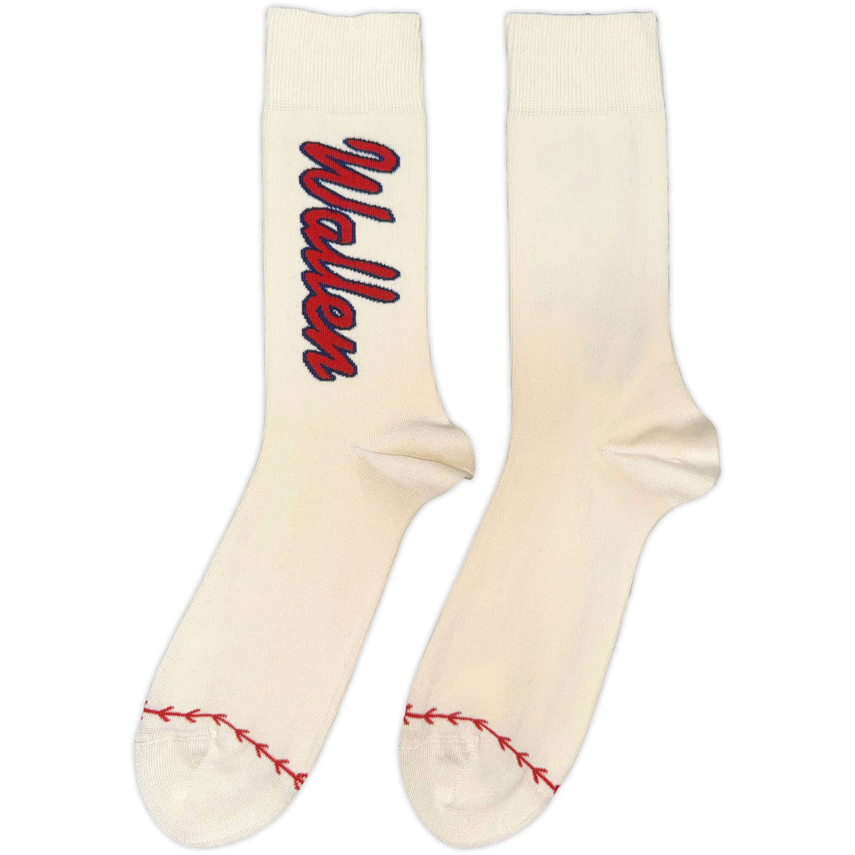 Morgan Wallen Unisex Ankle Socks: Red Logo Baseball (Natural) (UK Size 7 - 11)