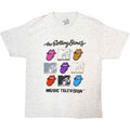 MTV: Rolling Stones Logo Grids Unisex T-Shirt (Grey)