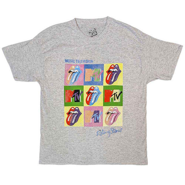 MTV: Rolling Stones Warhol Squares Unisex T-Shirt (Grey)