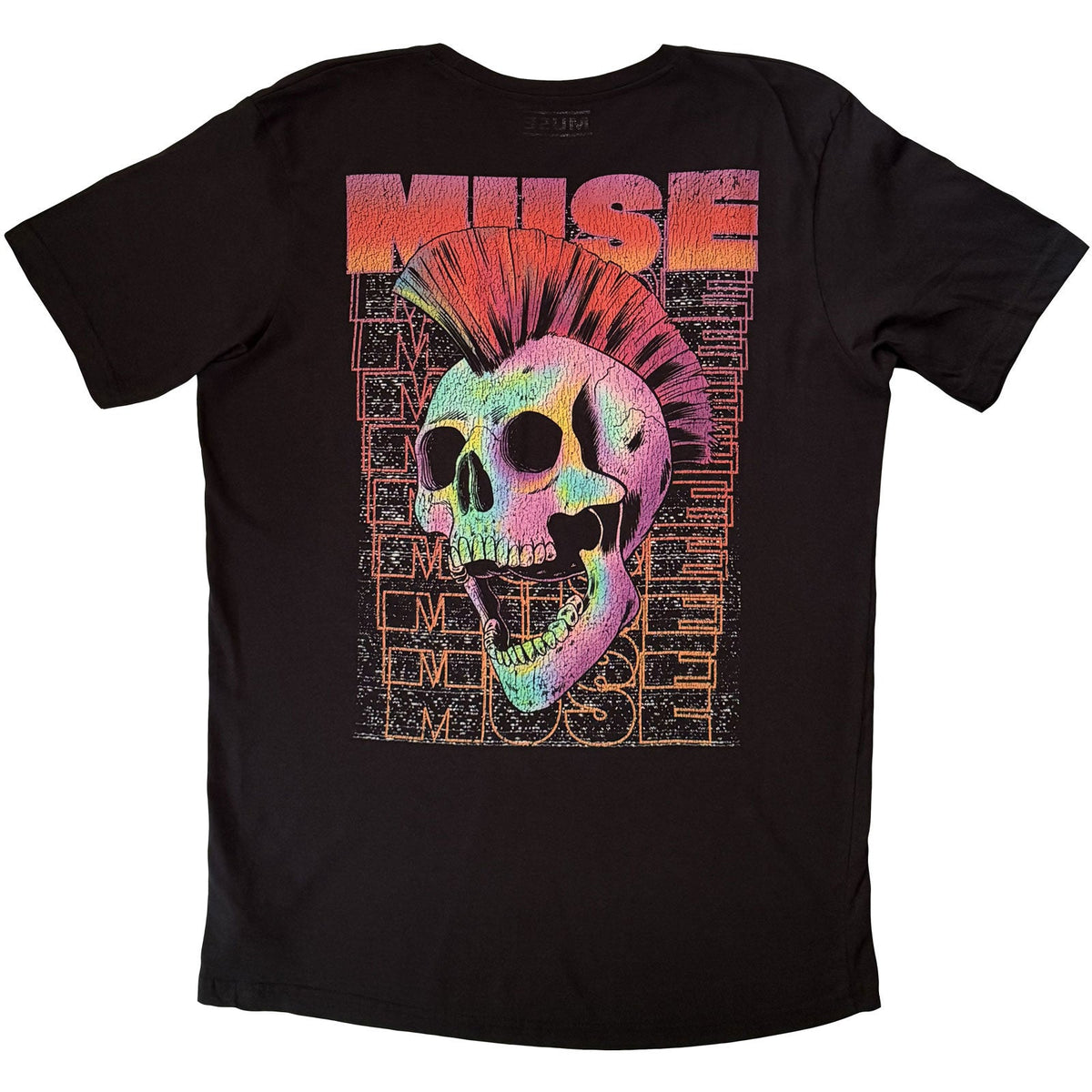 Muse Unisex T-Shirt: Punk Skull (Black) (Back Print)