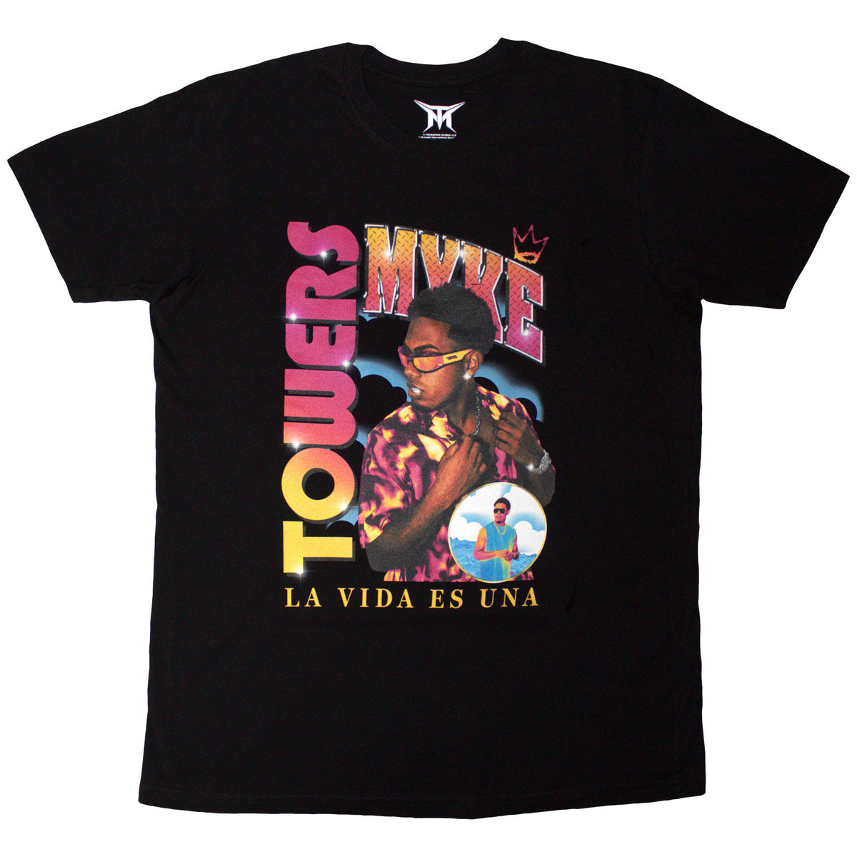 Myke Towers Unisex T-Shirt: Throwback (Black)