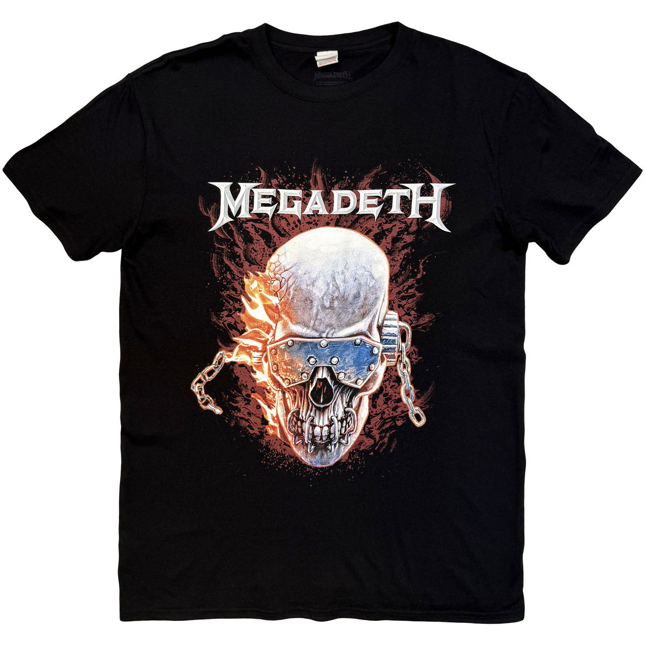 Megadeth: Vic & Flames Unisex T-Shirt (Black)
