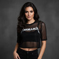 Metallica: Logo Ladies Mesh Crop Top (Black)
