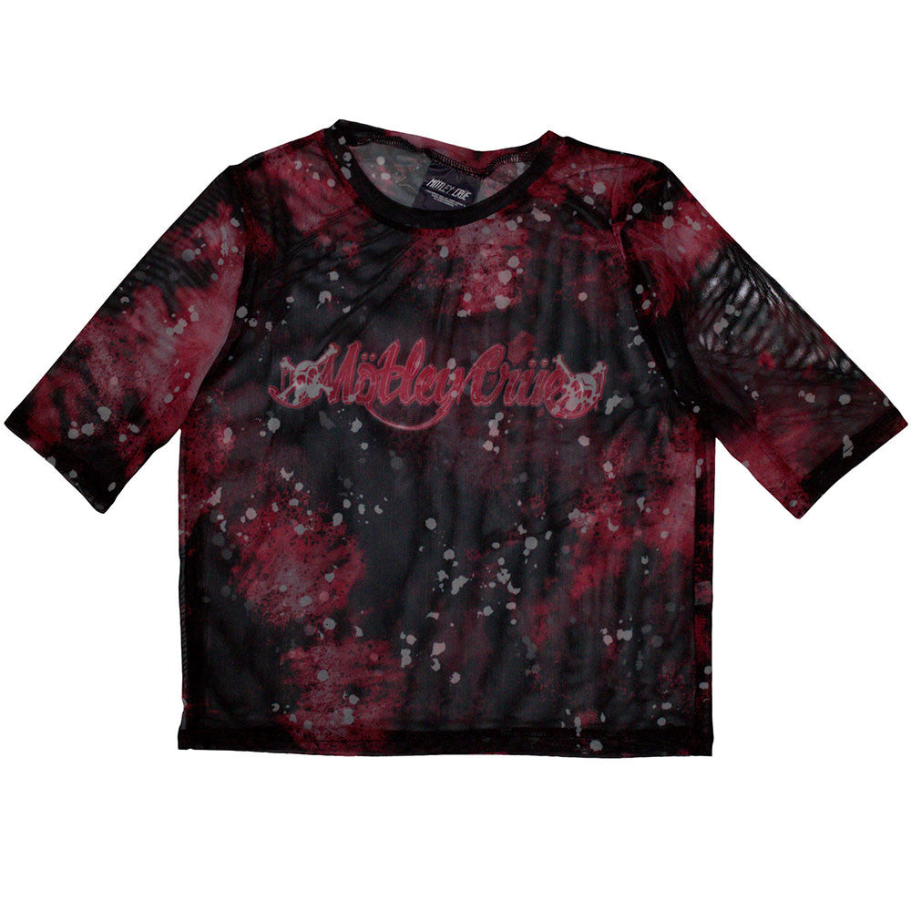 Motley Crue: Feelgood Logo Ladies Mesh Crop Top (Black)