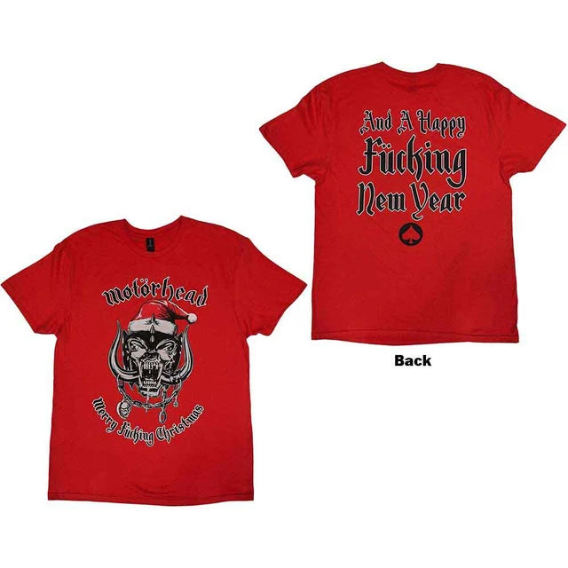 Motorhead: Christmas 2017 Unisex T-Shirt (Red) (Back Print)