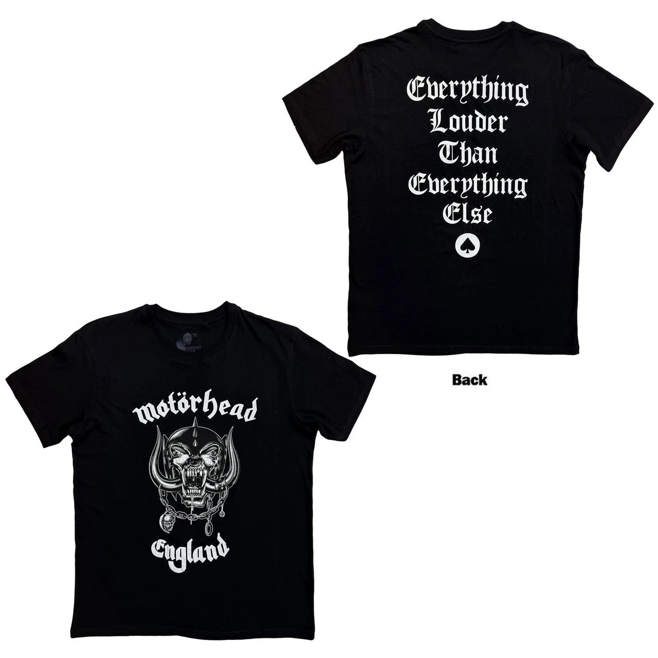 Motorhead: England Unisex T-Shirt (Black) (Back Print)