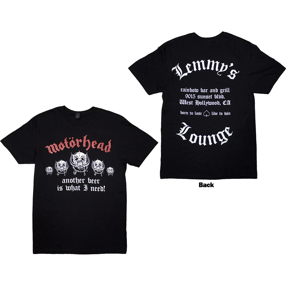 Motorhead: Lemmy's Lounge Unisex T-Shirt (Black) (Back Print)
