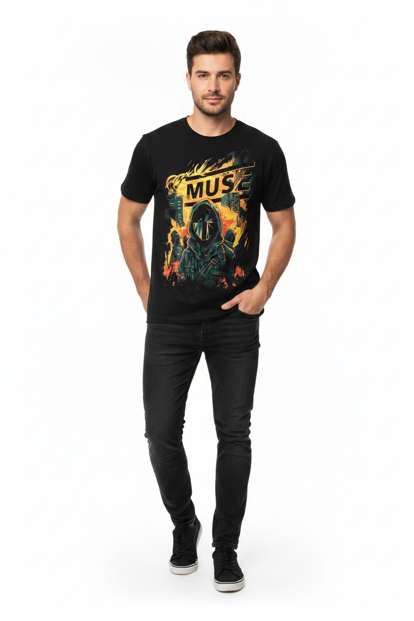 Muse: Burning Unisex T-Shirt (Black)