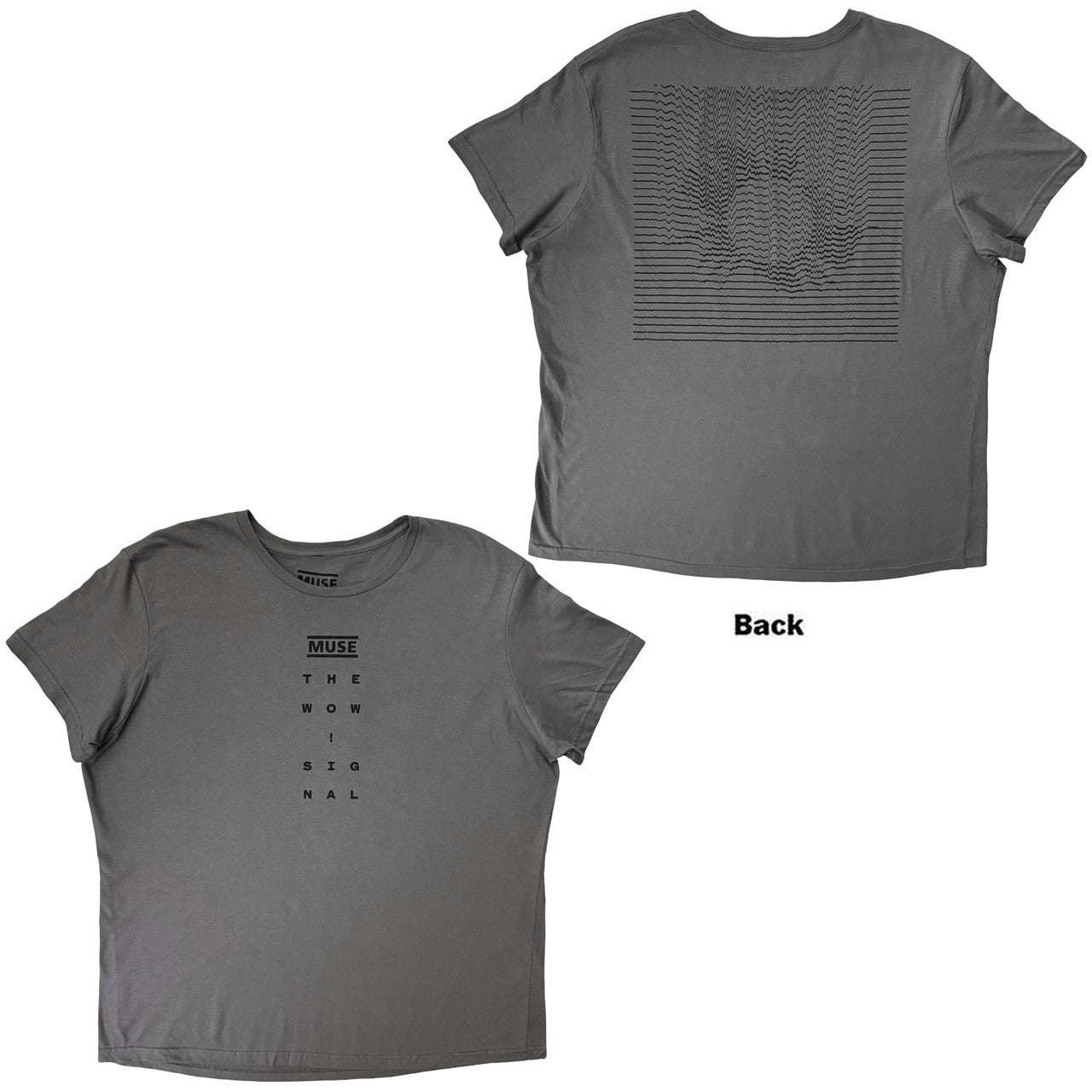 Muse: Logo and Signal Unisex T-Shirt (Grey) (Back Print)