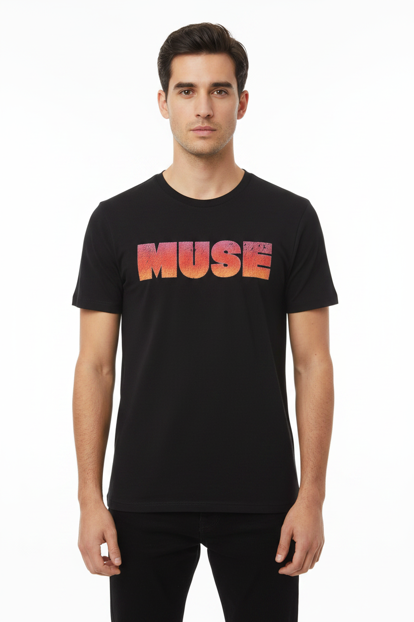 Muse: Punk Skull Unisex T-Shirt (Black) (Back Print)