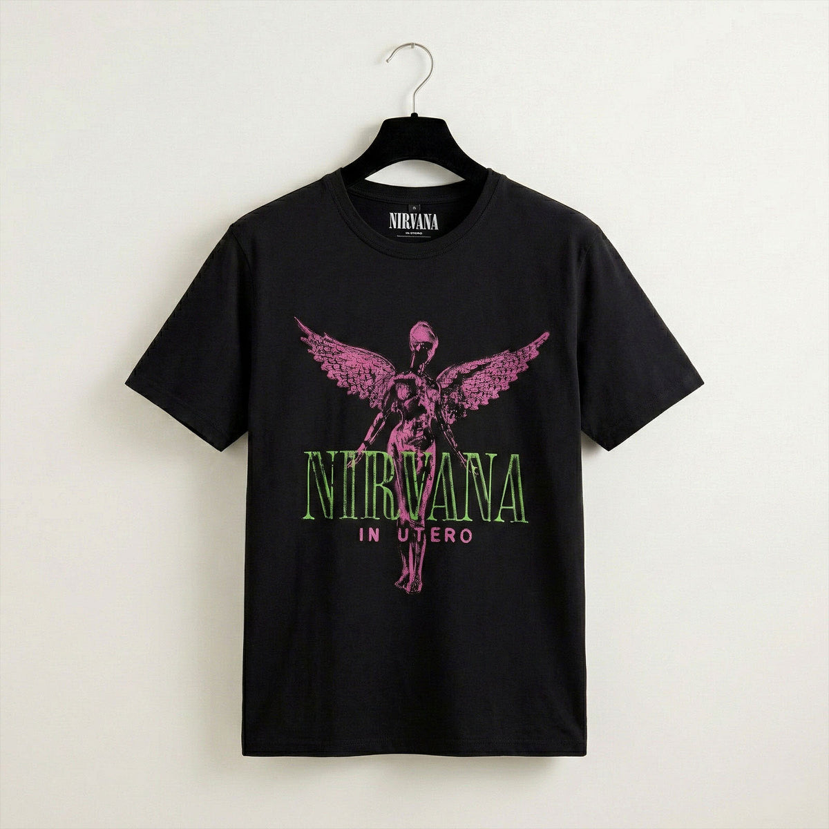 Nirvana Unisex Premium Carbon T-Shirt: In Utero Purple Angel (Black)