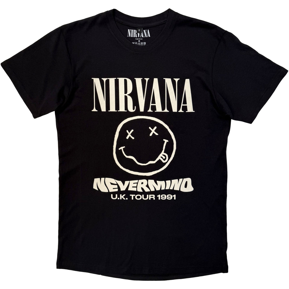 Nirvana Unisex Premium Carbon T-Shirt: Tour '91 (Black) (Back Print)