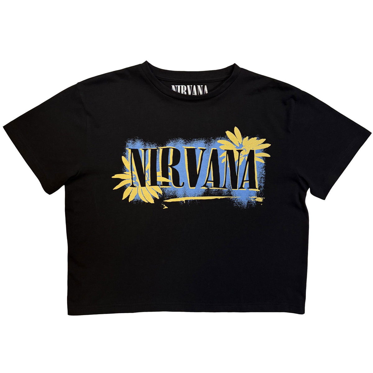 Nirvana Ladies Crop Top: All Apologies (Black) (Back Print)